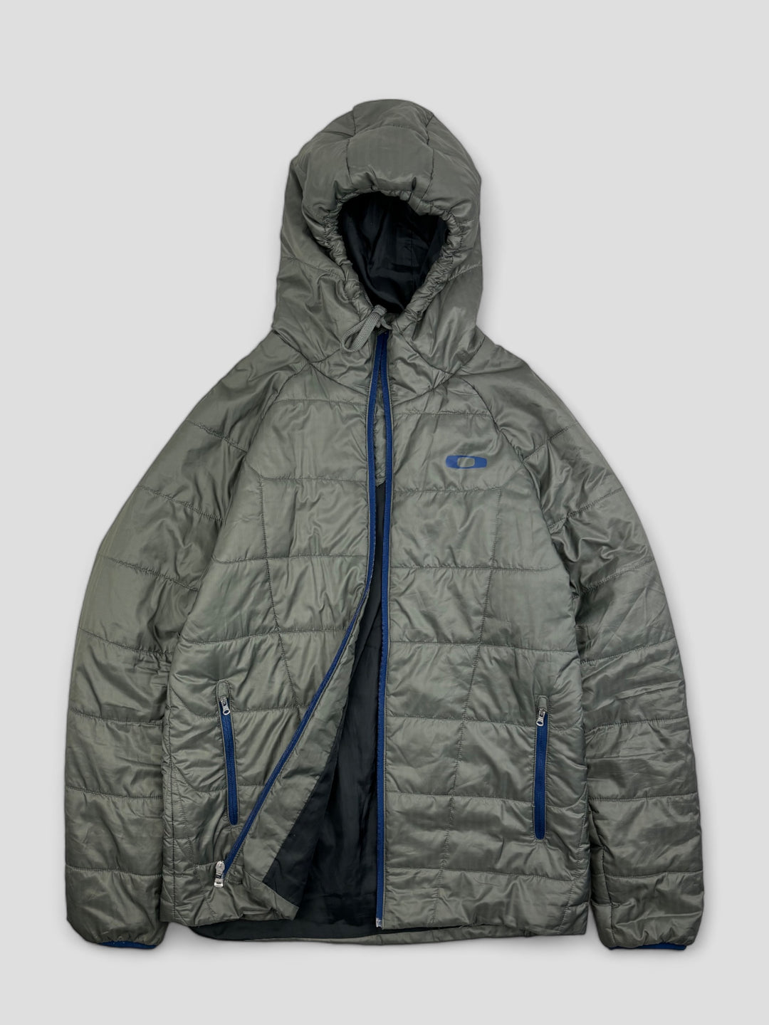 Vintage Oakley herren pufferjacke grün, grey second hand oakley light puffer jacket men