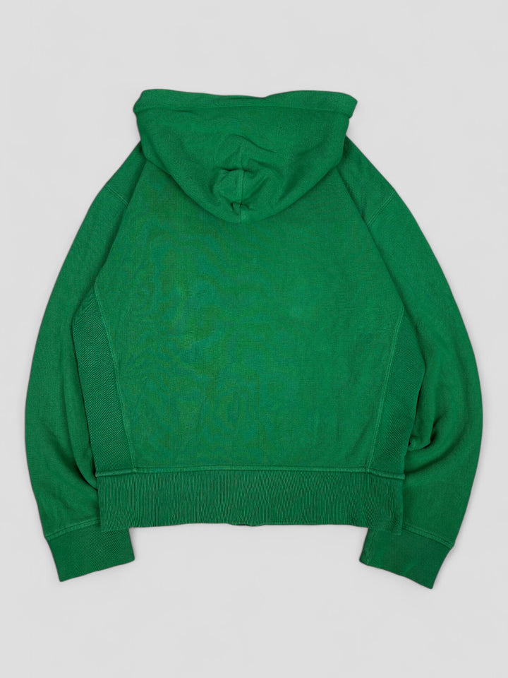 Vintage PRL Waffle Hoodie Green, Grüner Second Hand PRL Kaputzenpullover