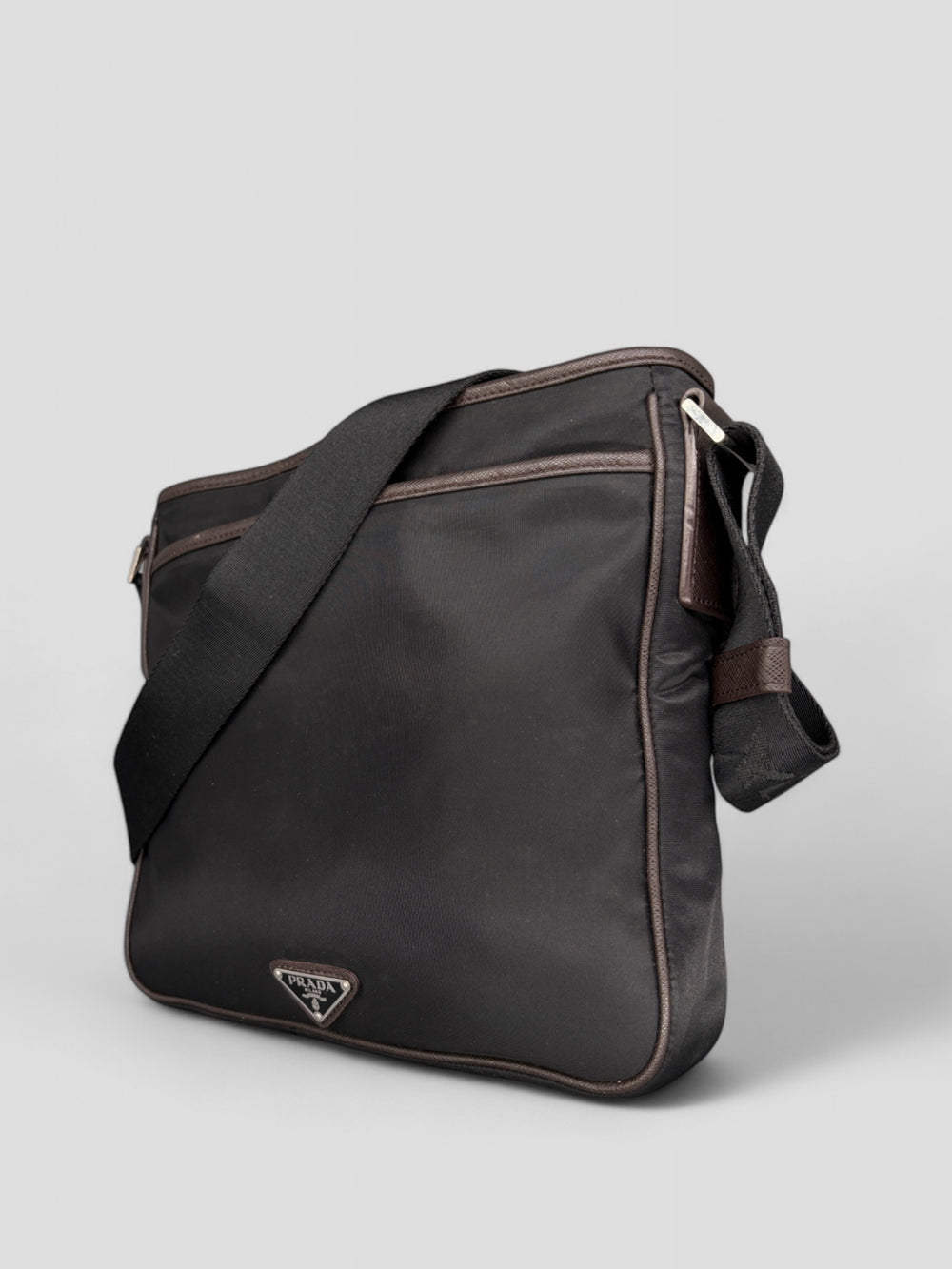 Vintage Prada Nylon Umhaengetasche Schwarz Herren, second hand prada crossbodybag black men