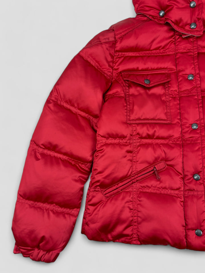 Vintage Prada Puffer Jacket Red, Rote Second Hand Prada Jacke