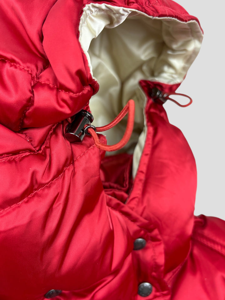 Vintage Prada Puffer Jacket Red, Rote Second Hand Prada Jacke