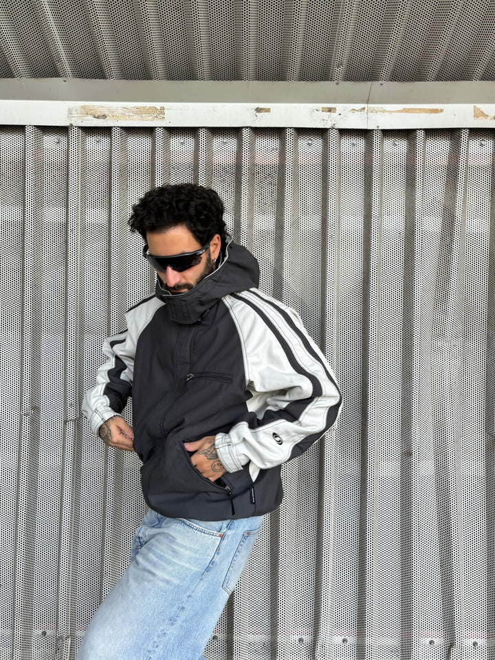 Vintage Salomon Herren Jacke schwarz weiß, second hand salomon tactical jacket men white