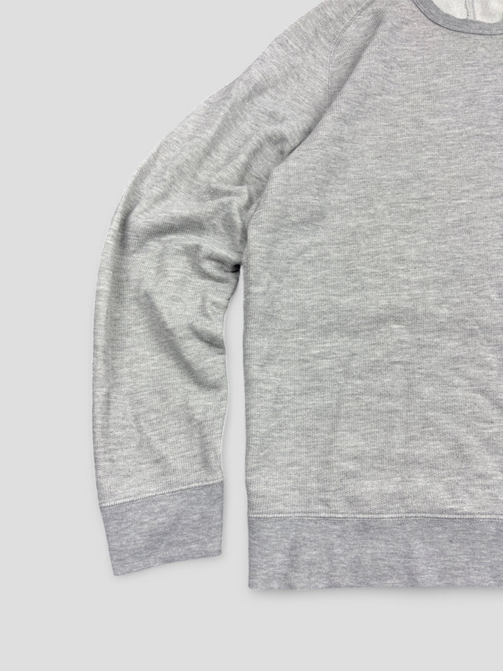 Vintage Stone Island Herren Pullover Grau mit Logo am Ärmel, Second-Hand Stone Island Sweater Grey