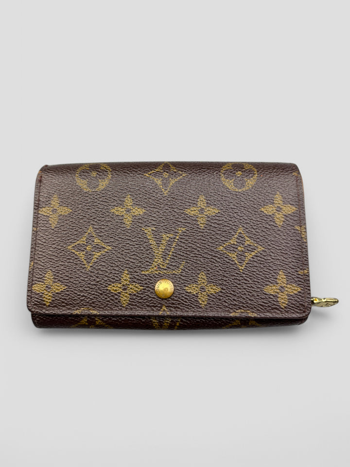 Vintage louis vuitton unisex tresor wallet braun, second hand lv tresor wallet brown