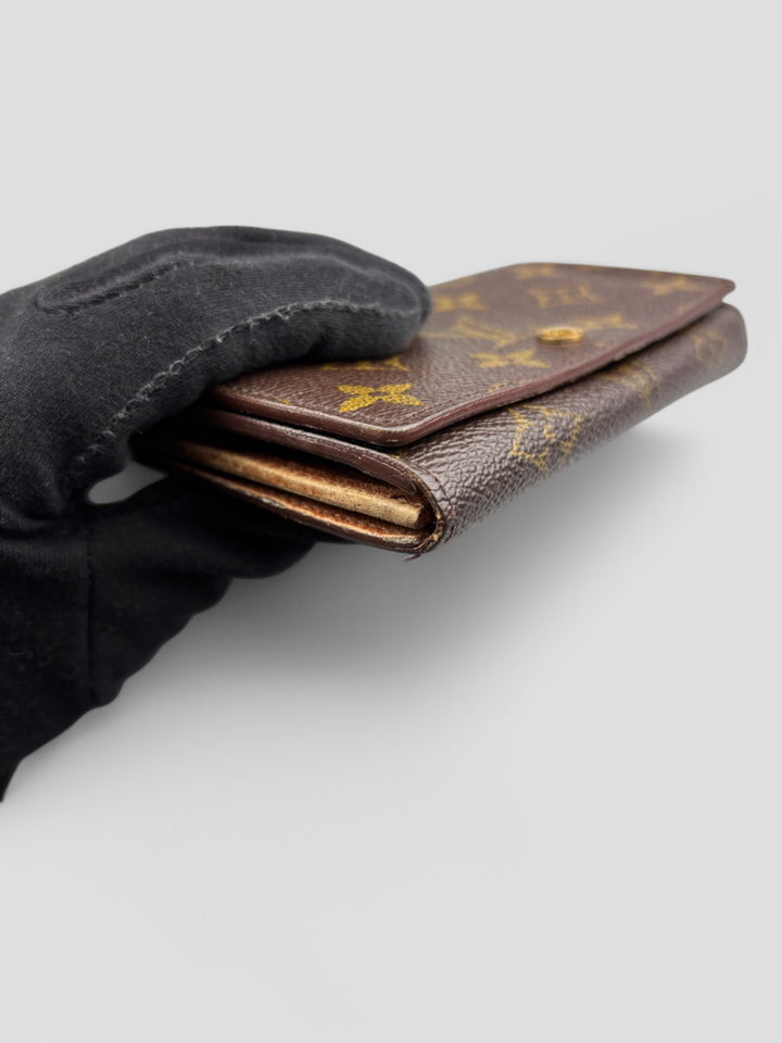 Vintage lv unisex tresor wallet braun, second hand lv tresor wallet brown