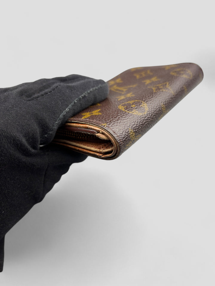 Vintage lv unisex tresor wallet braun, second hand lv tresor wallet brown