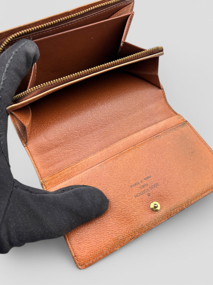 Vintage lv unisex tresor wallet braun, second hand lv tresor wallet brown