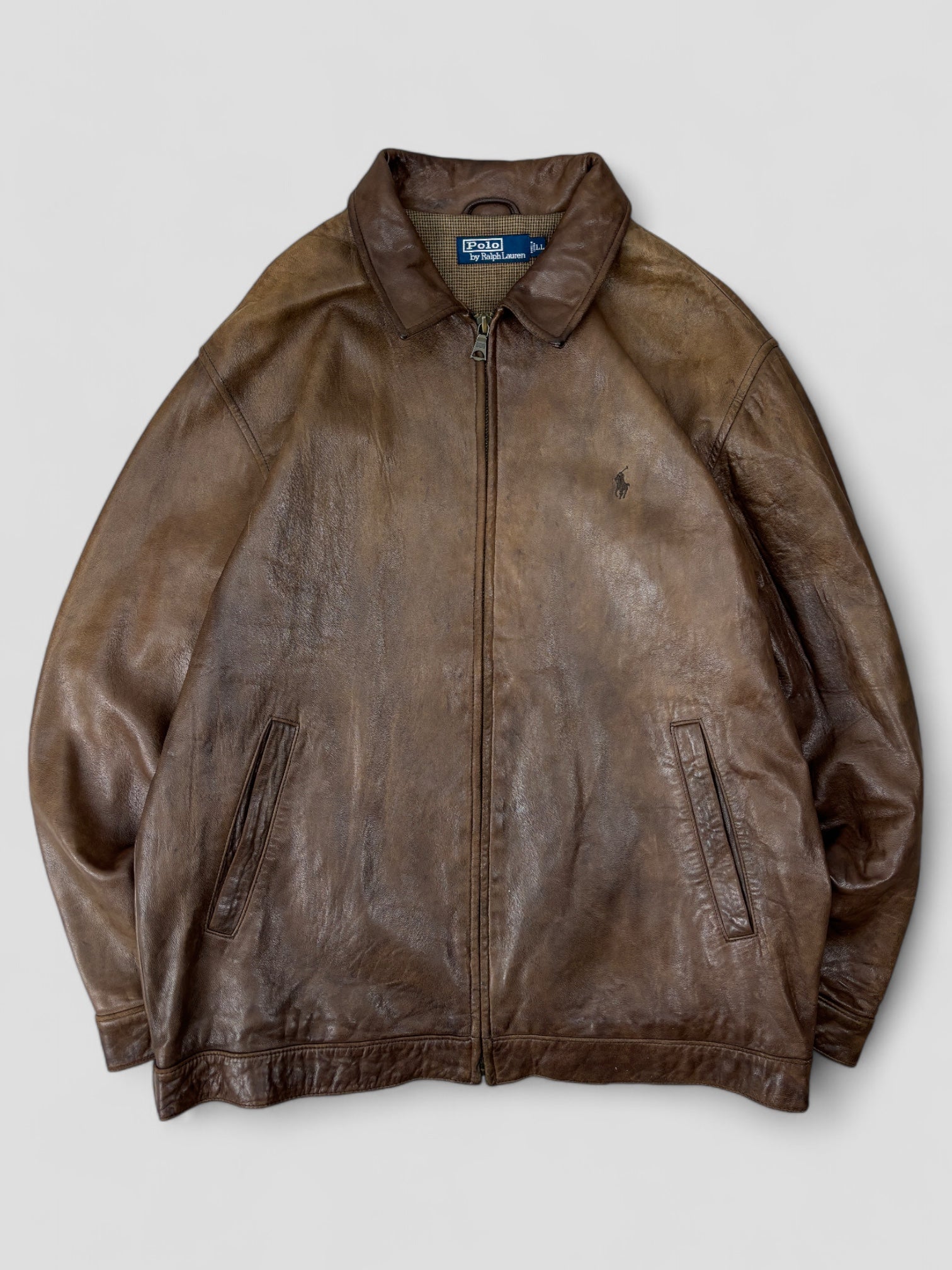 PRL Vintage men s leather jacket brown L SANZVintage Vintage Designer Fashion