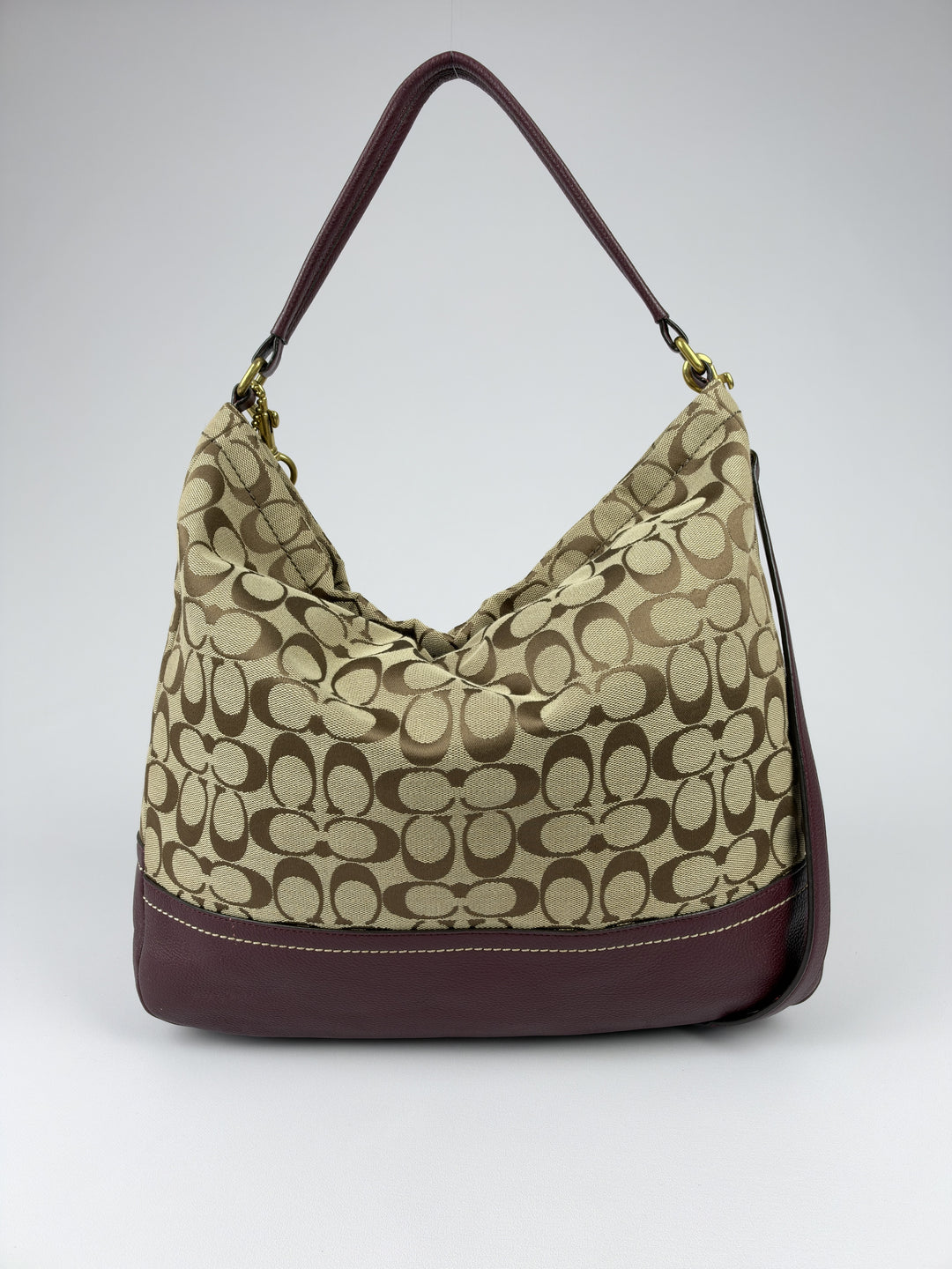 Coach Park Signature Hobo Crossbody Shoulder Bag in Khaki/Braun, Detailansicht 2