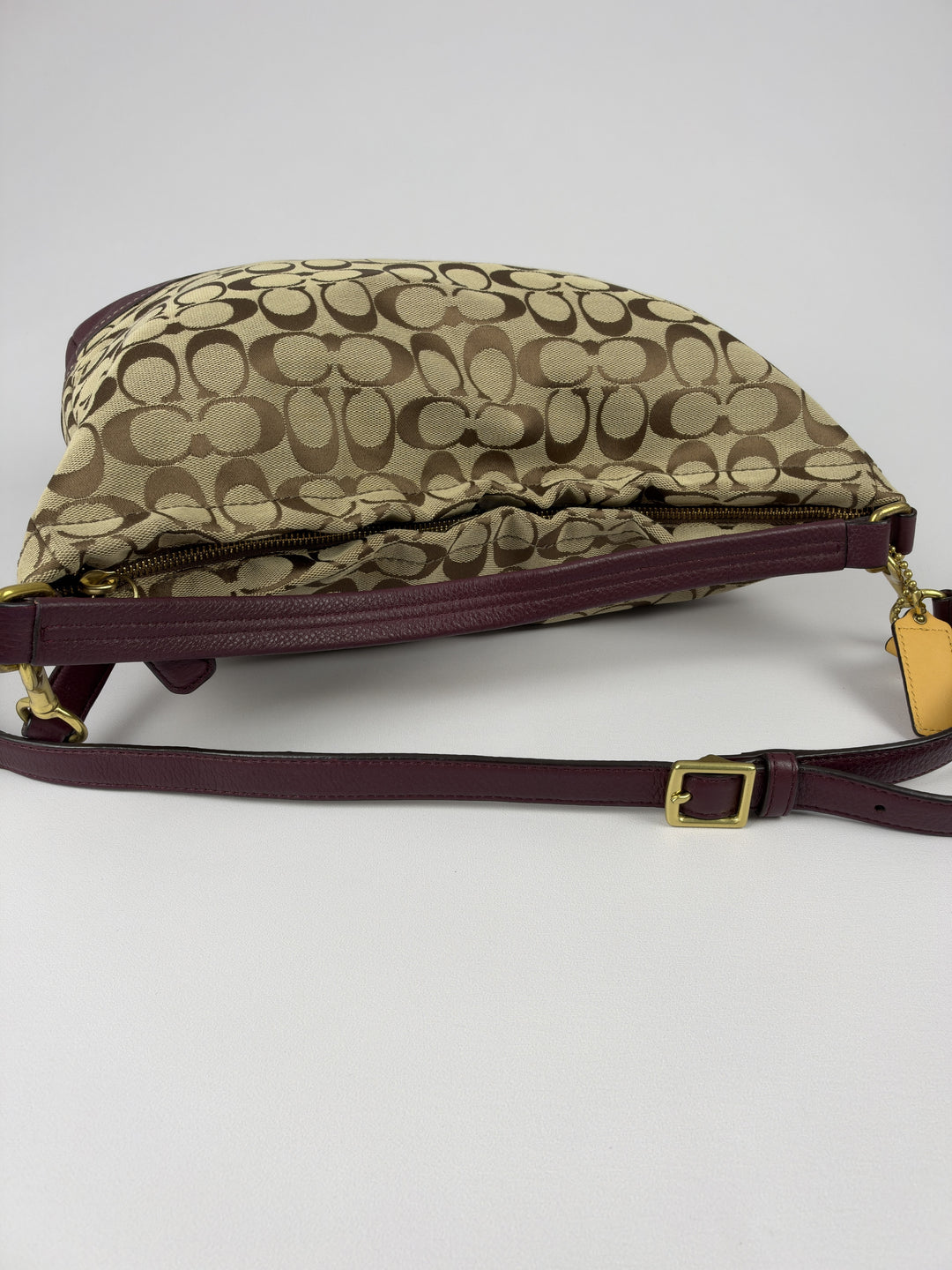 Coach Park Signature Hobo Crossbody Shoulder Bag in Khaki/Braun, Detailansicht 9