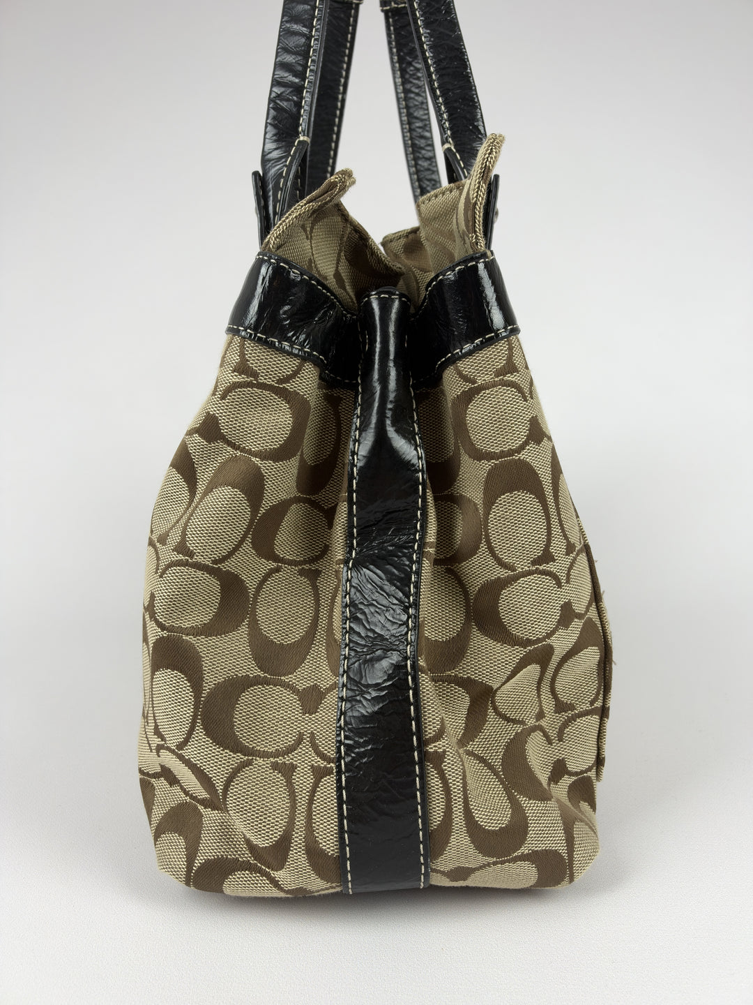 Coach Penelope Signature Canvas Carryall Tote Shoulder Bag in Khaki/Braun, Ansicht 6