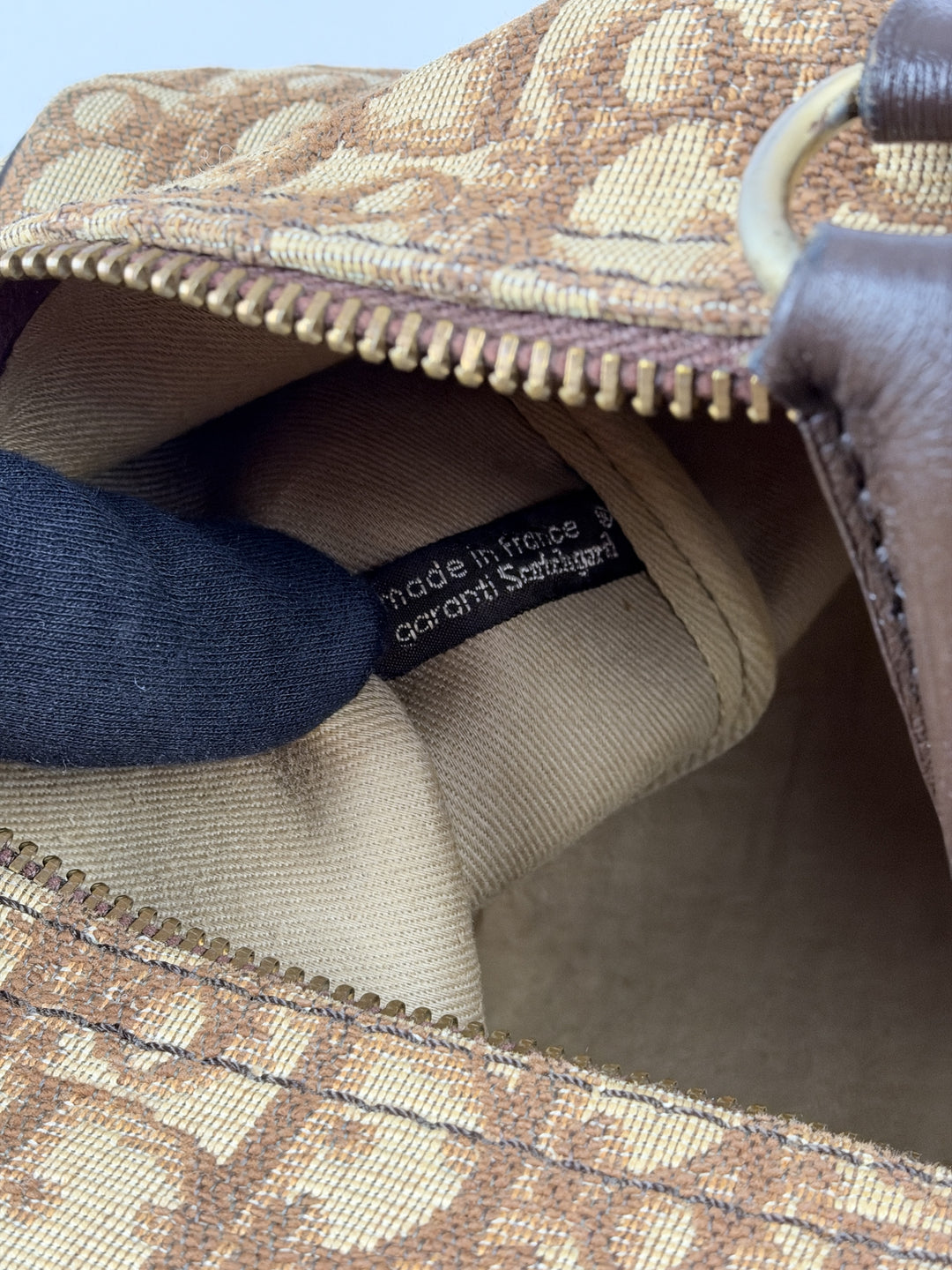Dior Trotter Canvas Boston Bag 40 in Beige/Braun, Detailansicht 12