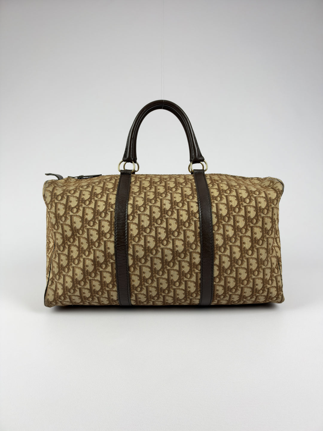Dior Trotter Canvas Boston Bag 40 in Beige/Braun, Vorderansicht im Originalfoto
