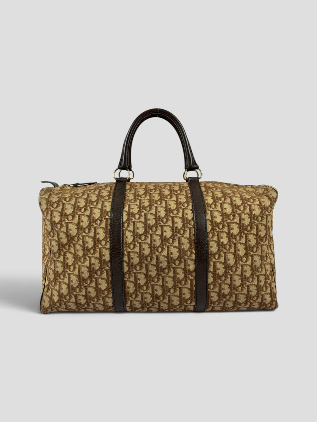 Dior Trotter Canvas Boston Bag 40 aus Trotter-Canvas in Beige/Braun, Vorderansicht