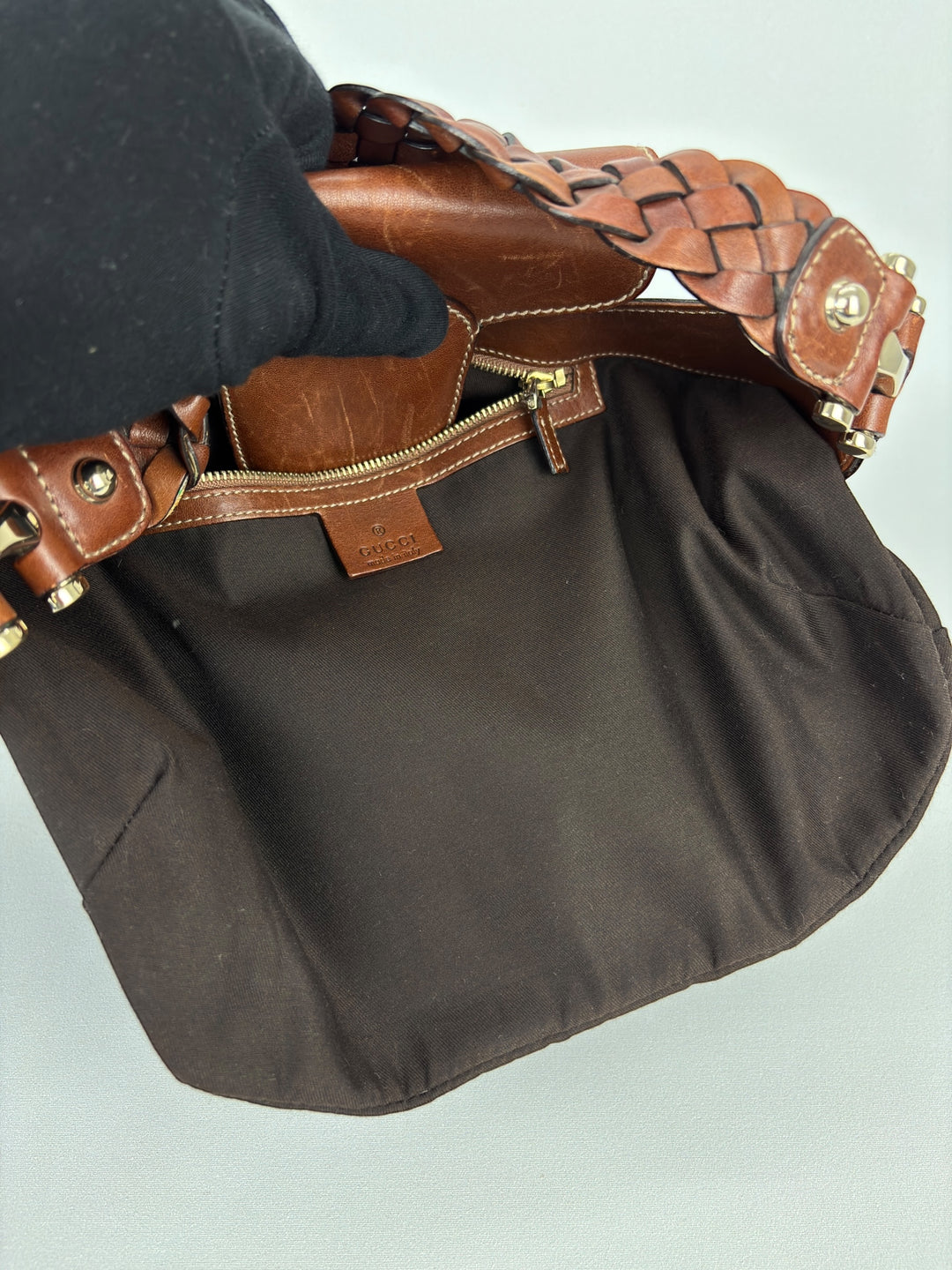 Gucci Medium GG Canvas Horsebit Shoulder Bag / Hobo