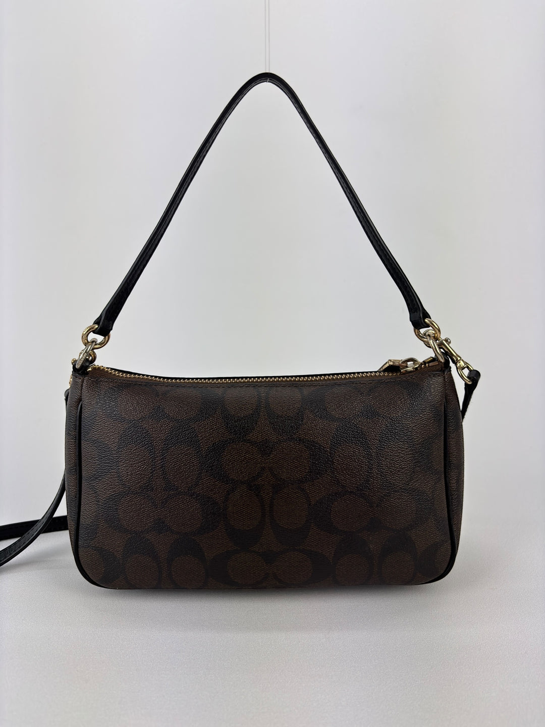 Coach Signature Jacquard Convertible Shoulder Bag / Baguette Bag / Pochette
