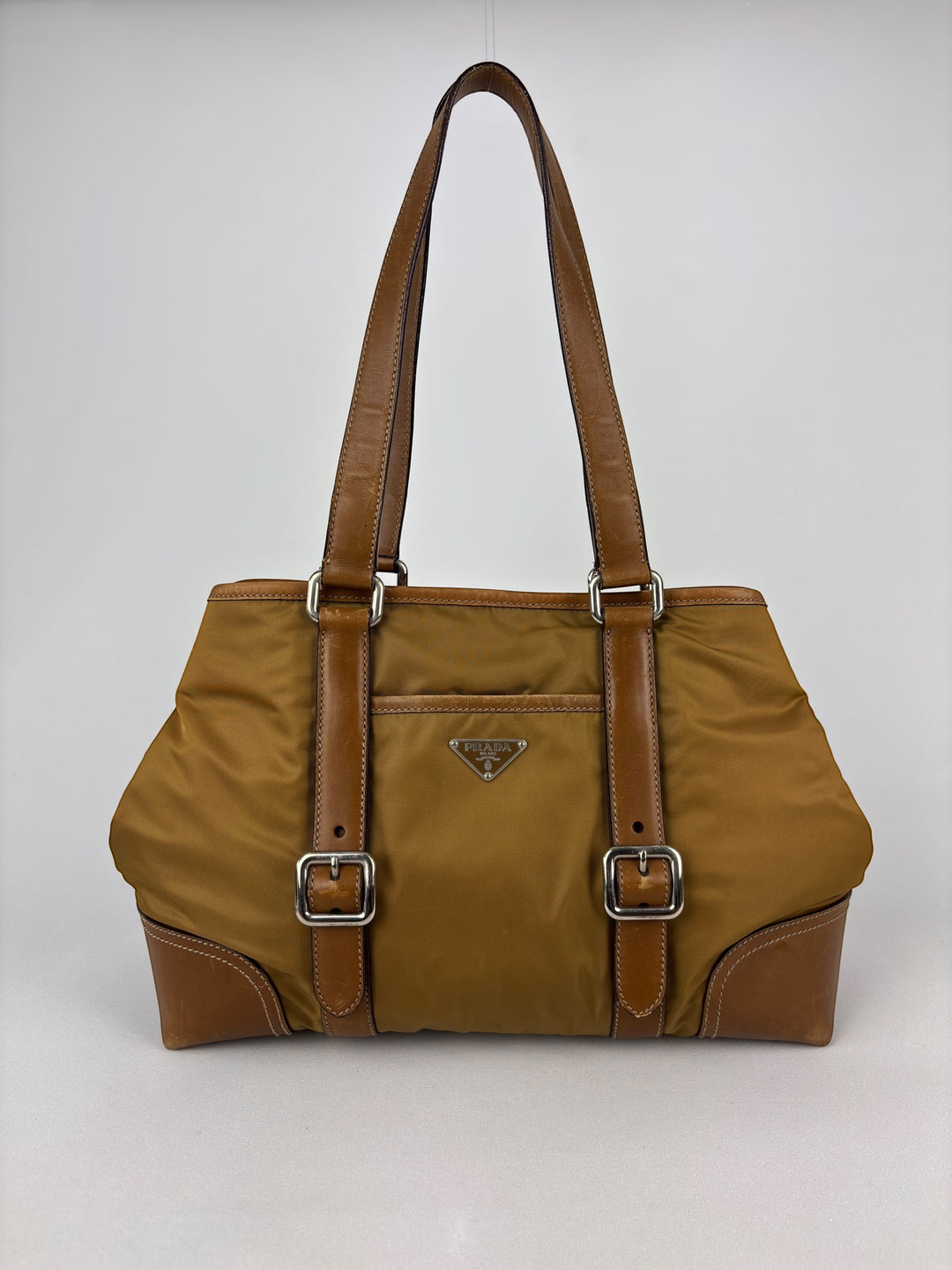 Prada Vitello Trim Tessuto Nylon Shoulder Bag / Schultertasche