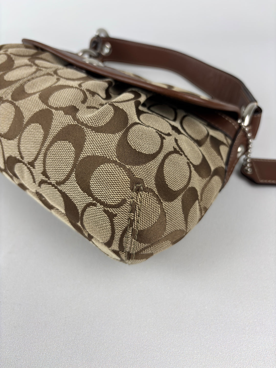 Coach Signature Jacquard Flap Shoulder Bag