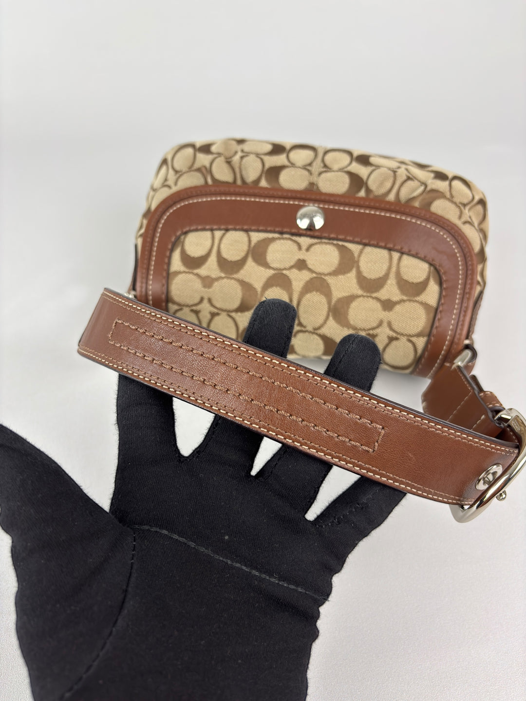 Coach Signature Jacquard Flap Shoulder Bag