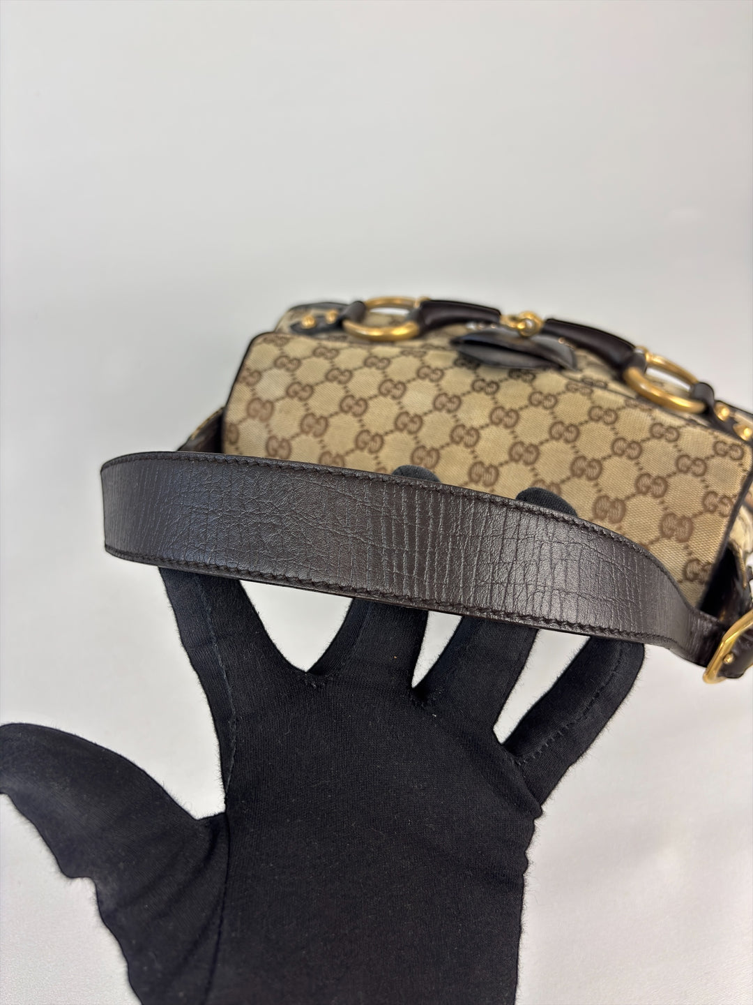 Gucci Horsebit Chain Baguette Bag mit Klappe (Vintage Web/Horsebit-Kollektion)