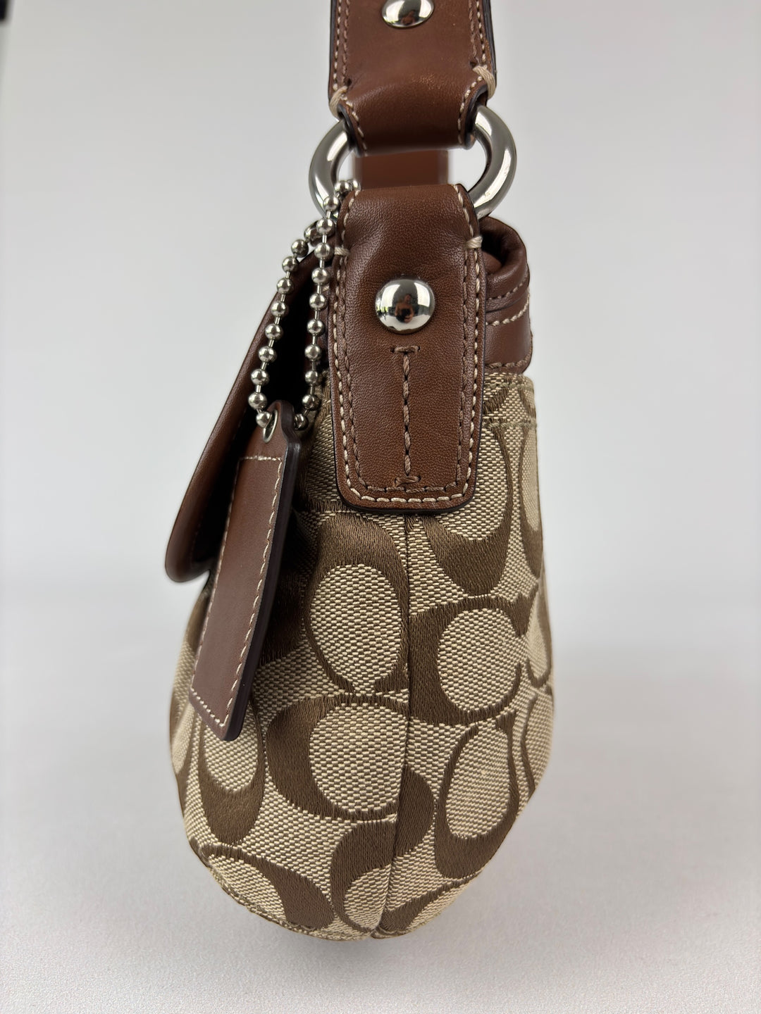 Coach Signature Jacquard Flap Shoulder Bag
