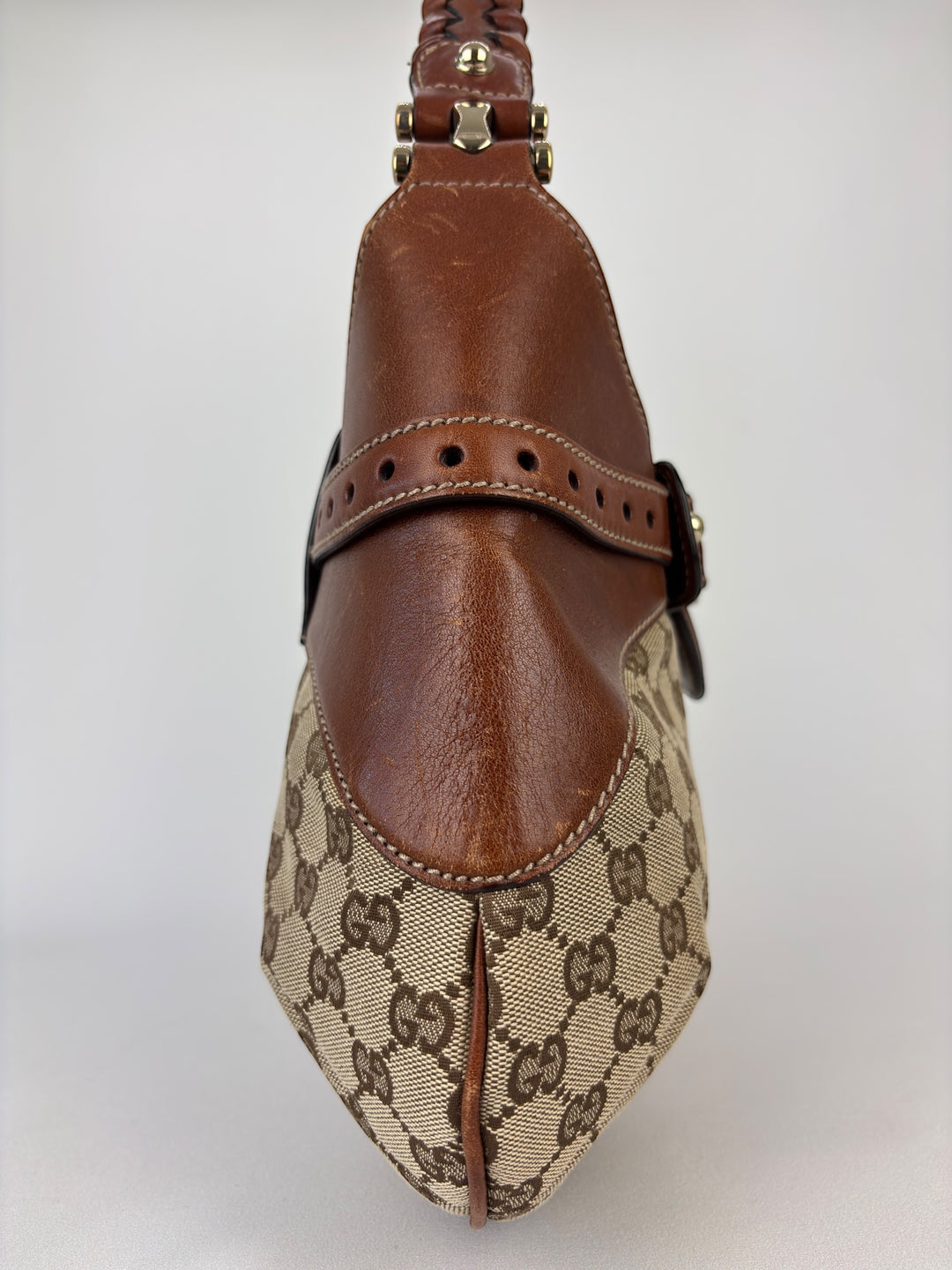 Gucci Medium GG Canvas Horsebit Shoulder Bag / Hobo