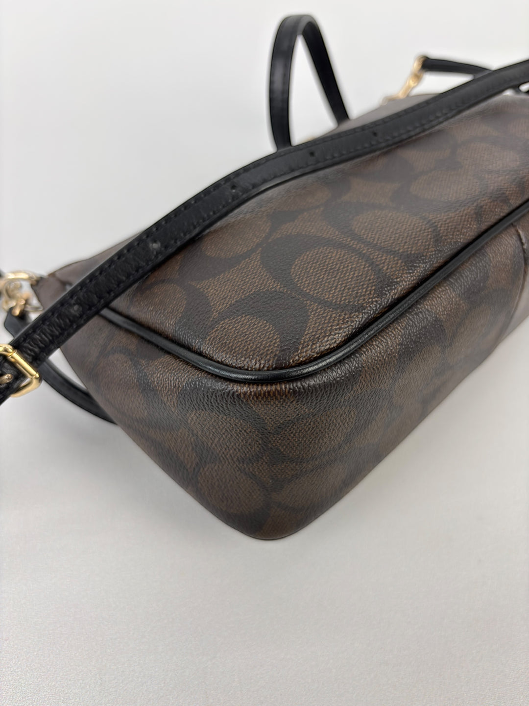 Coach Signature Jacquard Convertible Shoulder Bag / Baguette Bag / Pochette