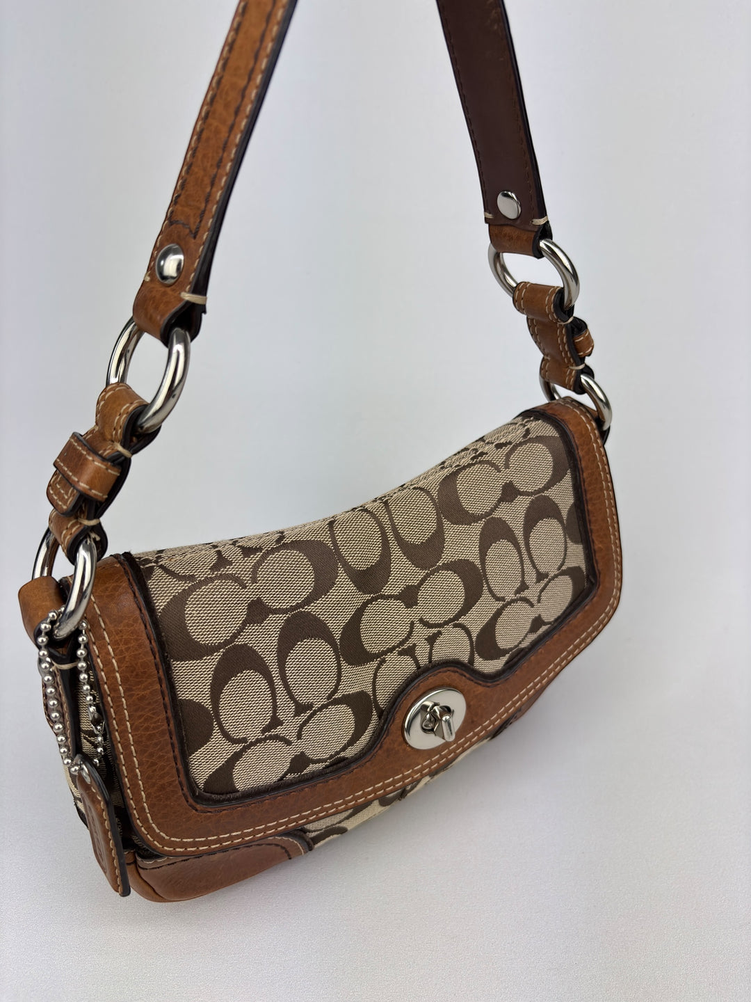 Coach Signature Canvas Shoulder Bag / Flap Shoulder Bag
