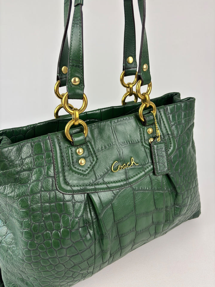 Coach Ashley Carryall Shoulderbag – Kroko-Präge-Leder (Croc-Embossed)