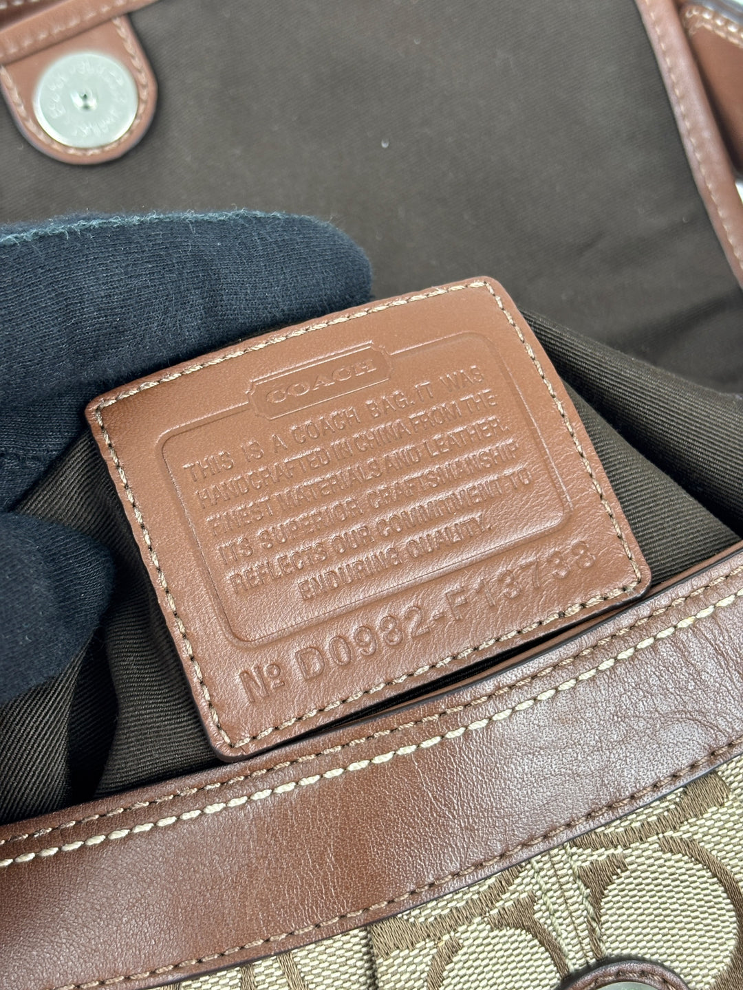 Coach Signature Jacquard Flap Shoulder Bag