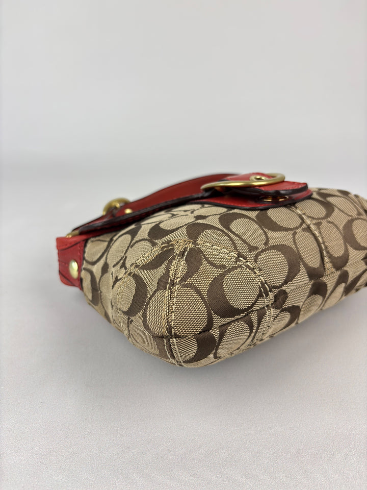 Coach Legacy Signature Buckle Flap Shoulder Bag (Mini/Pochette-Format)