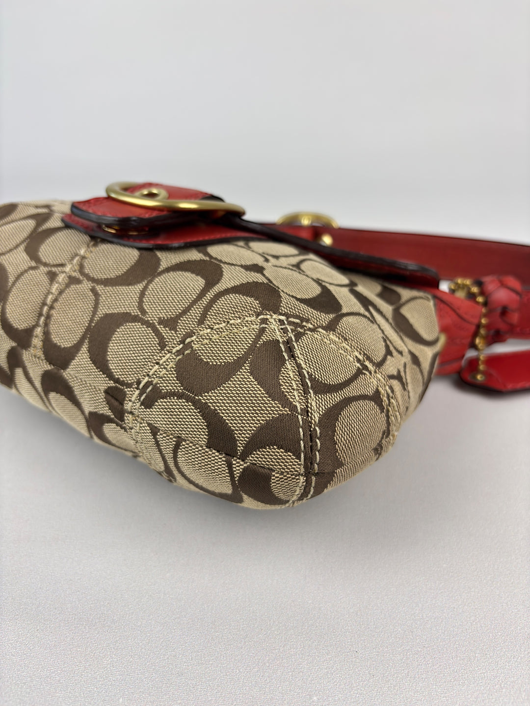 Coach Legacy Signature Buckle Flap Shoulder Bag (Mini/Pochette-Format)