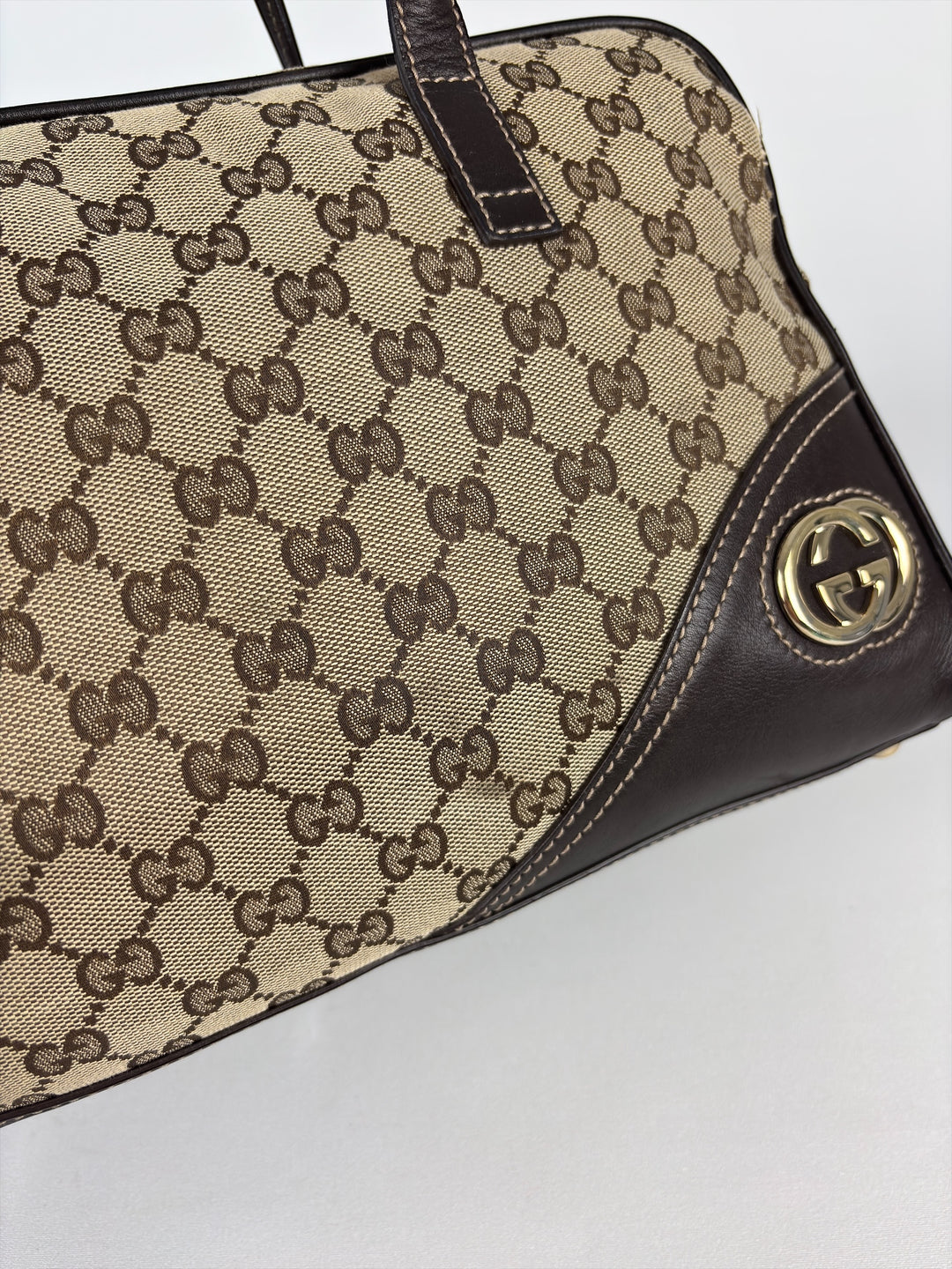 Gucci Vintage "1973" Boston Bag mit Interlocking-G Schultertasche / Baguette