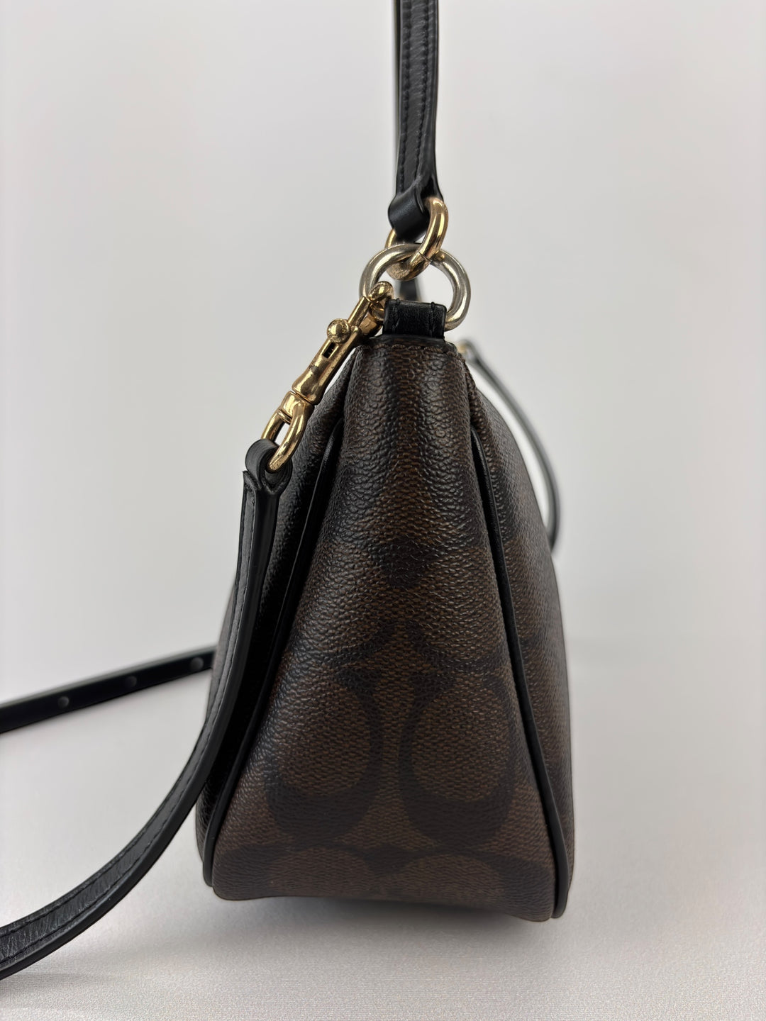 Coach Signature Jacquard Convertible Shoulder Bag / Baguette Bag / Pochette