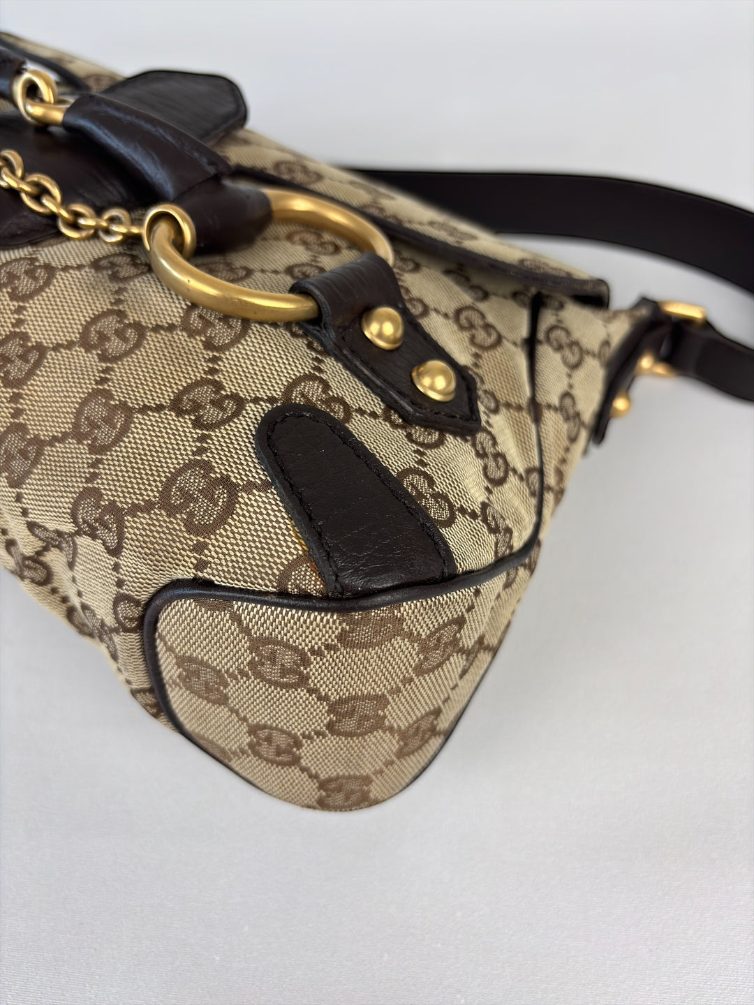 Gucci Horsebit Chain Baguette Bag mit Klappe (Vintage Web/Horsebit-Kollektion)