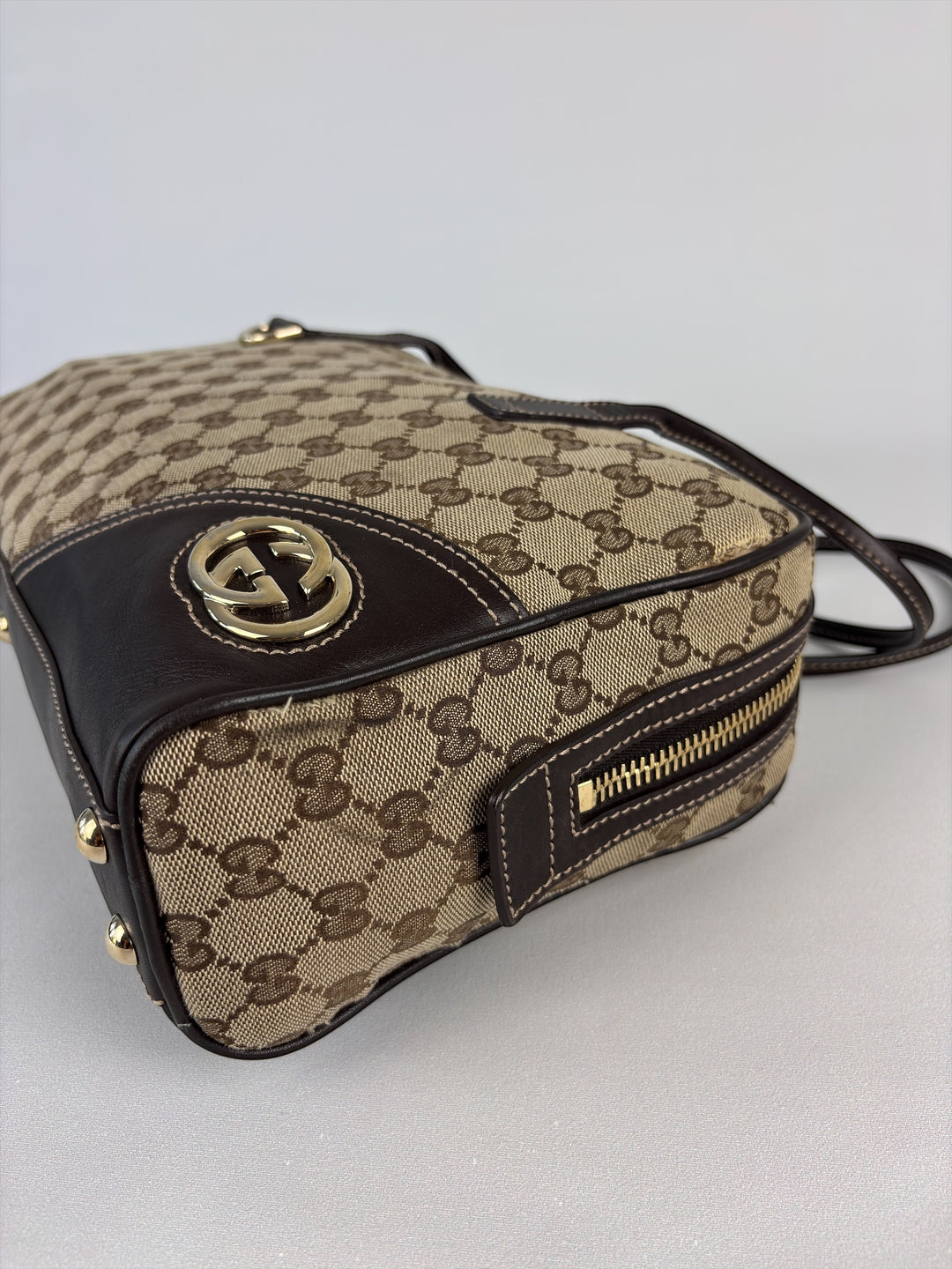 Gucci Vintage "1973" Boston Bag mit Interlocking-G Schultertasche / Baguette
