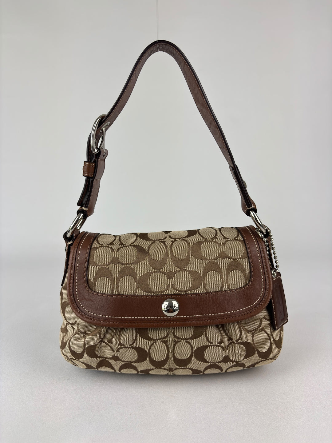 Coach Signature Jacquard Flap Shoulder Bag