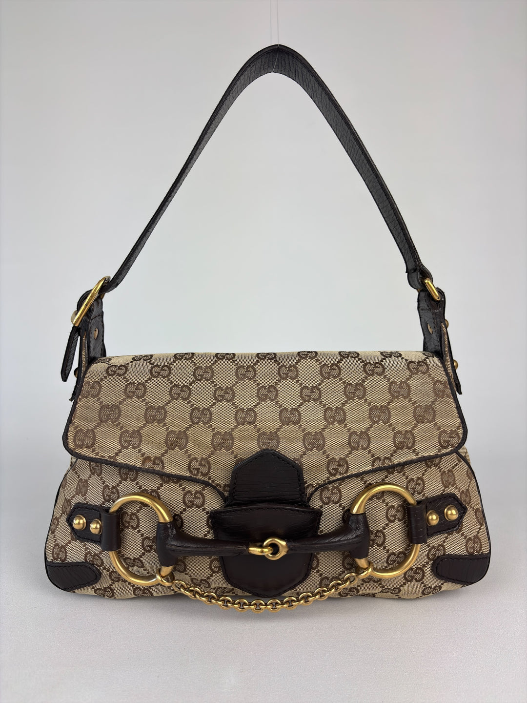 Gucci Horsebit Chain Baguette Bag mit Klappe (Vintage Web/Horsebit-Kollektion)