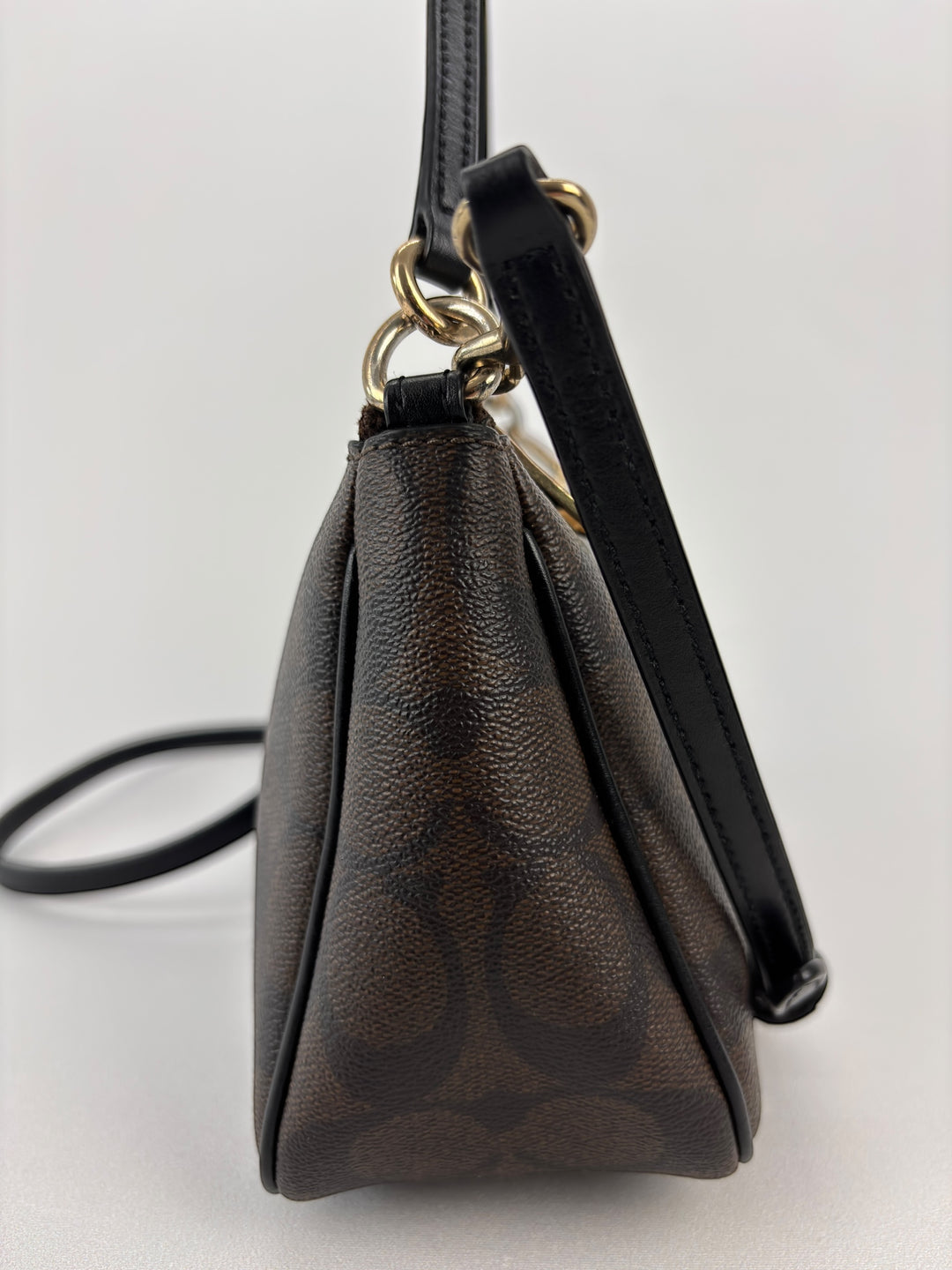 Coach Signature Jacquard Convertible Shoulder Bag / Baguette Bag / Pochette