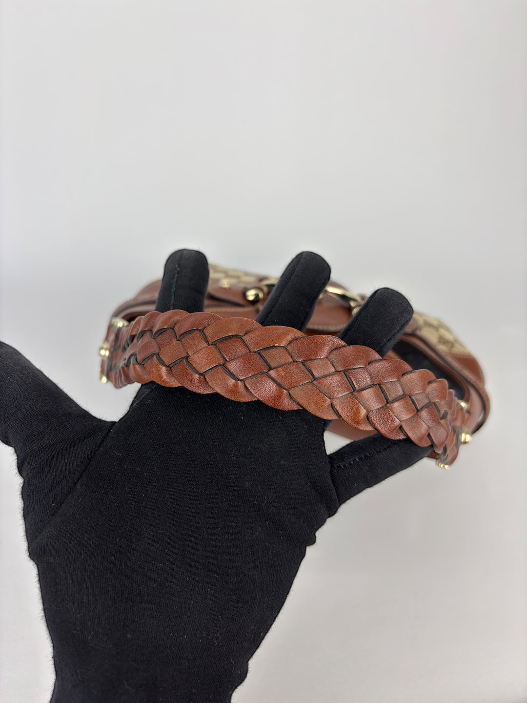 Gucci Medium GG Canvas Horsebit Shoulder Bag / Hobo