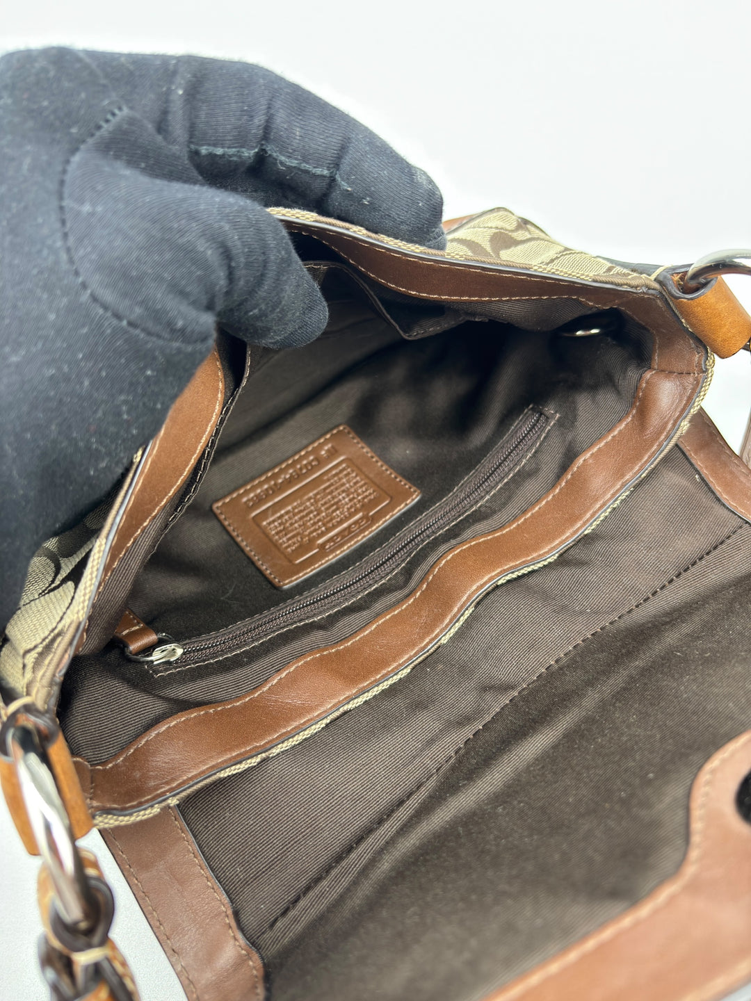 Coach Signature Canvas Shoulder Bag / Flap Shoulder Bag