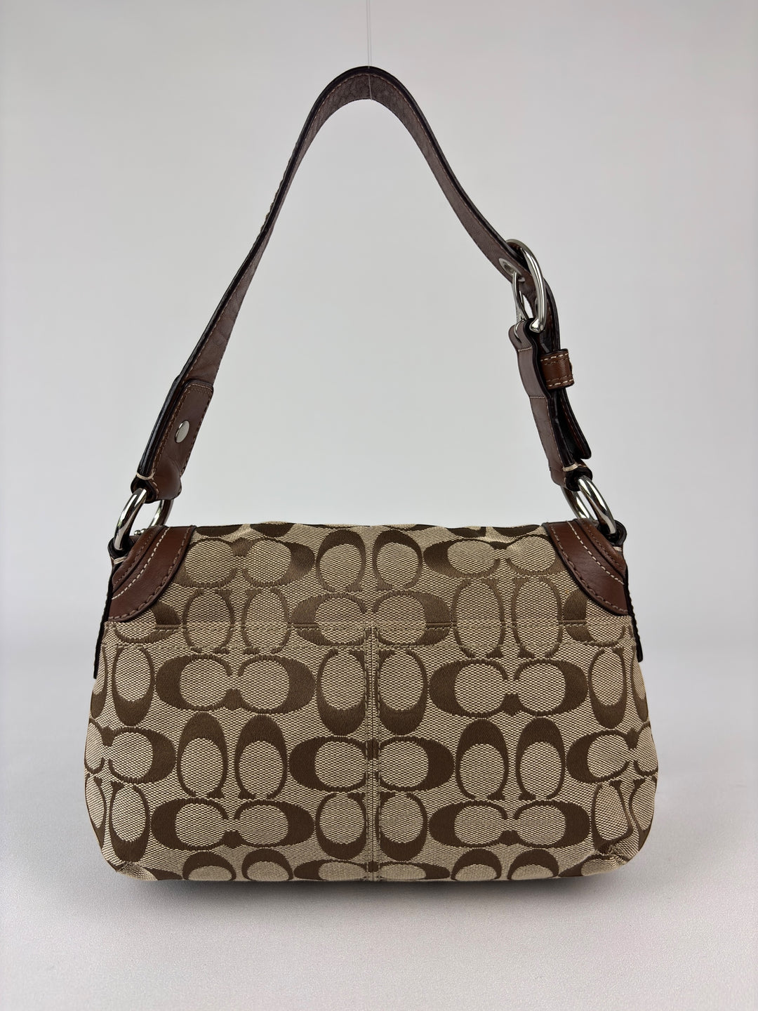 Coach Signature Jacquard Flap Shoulder Bag