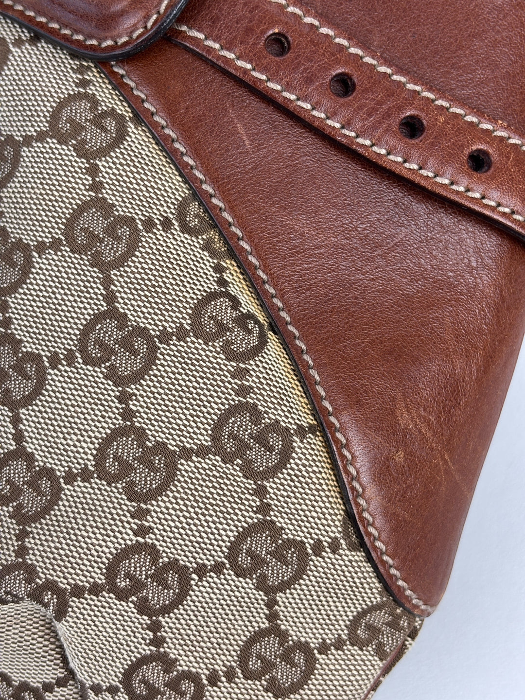 Gucci Medium GG Canvas Horsebit Shoulder Bag / Hobo