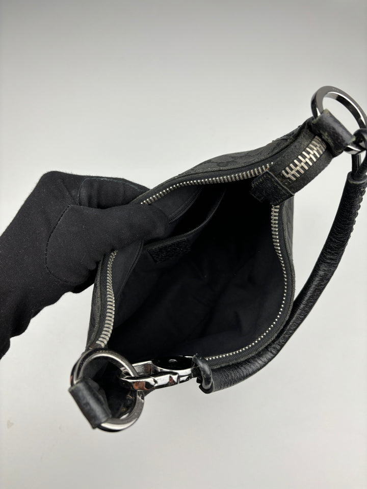 graue vintage gucci hobo schultertasche, second hand gucci women handbag
