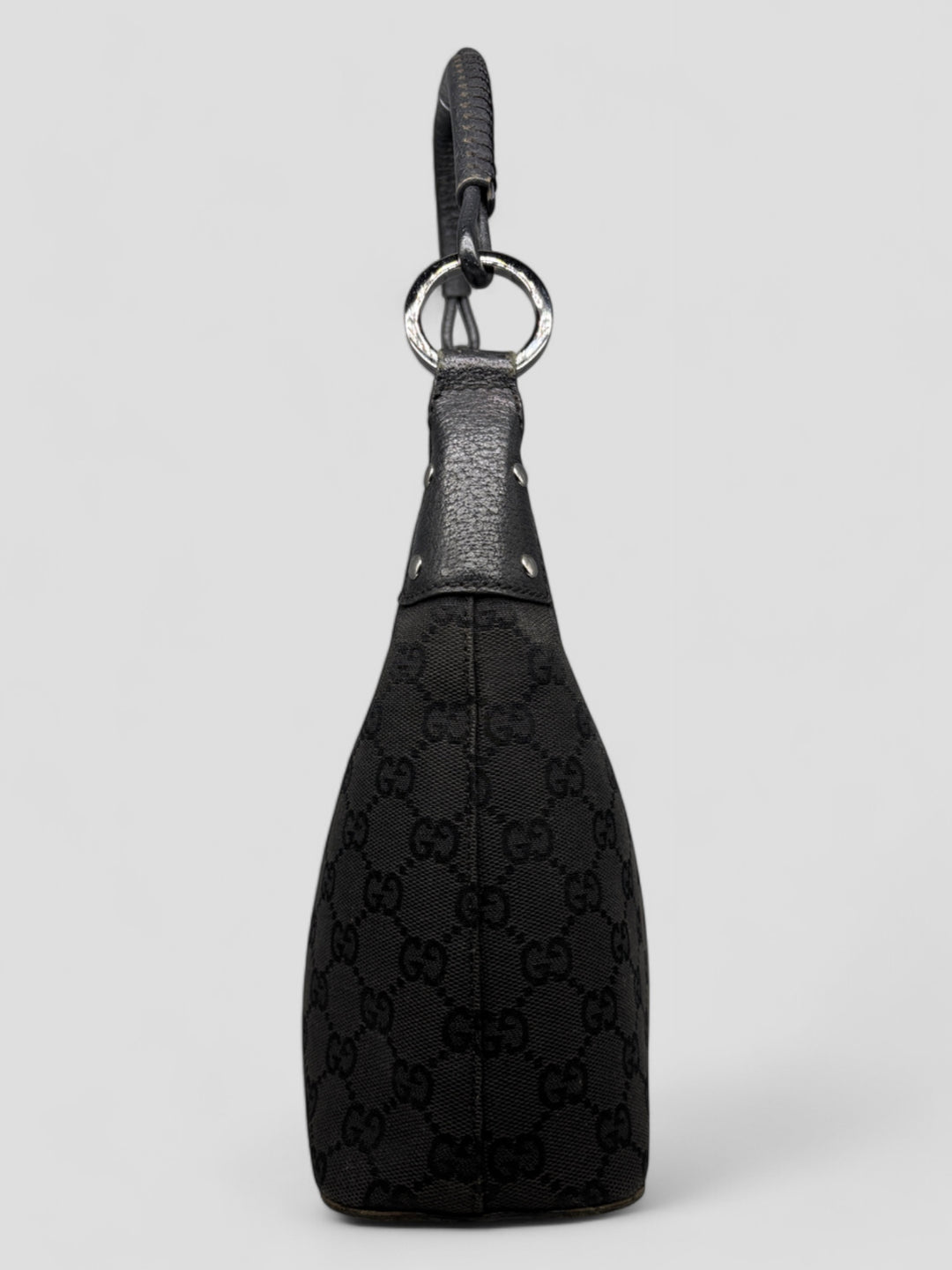 graue vintage gucci hobo schultertasche, second hand gucci women handbag