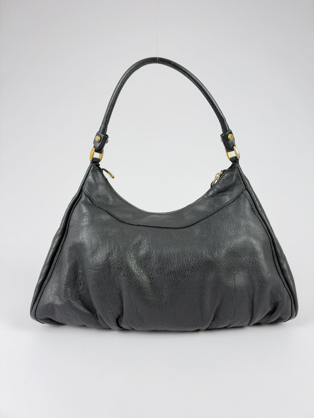 Gucci Abbey D-Ring Leather Hobo Shoulder Bag in Schwarz, Detailansicht 3