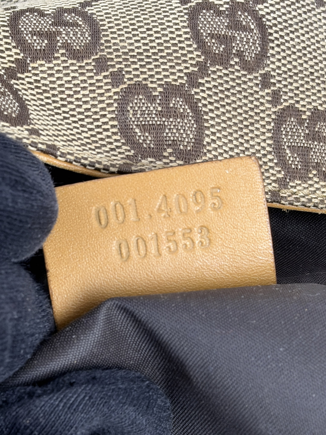 Gucci GG Canvas Bamboo Web Hobo Shoulder Bag in Beige/Braun, Detailansicht 14