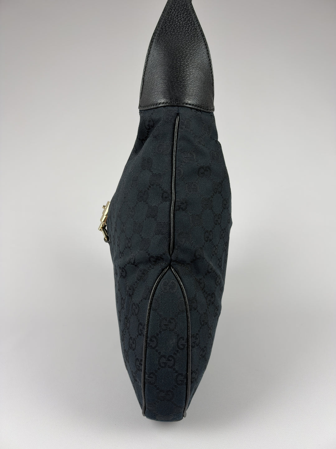Gucci GG Canvas New Jackie Large Hobo Shoulder Bag in Schwarz, Detailansicht 1