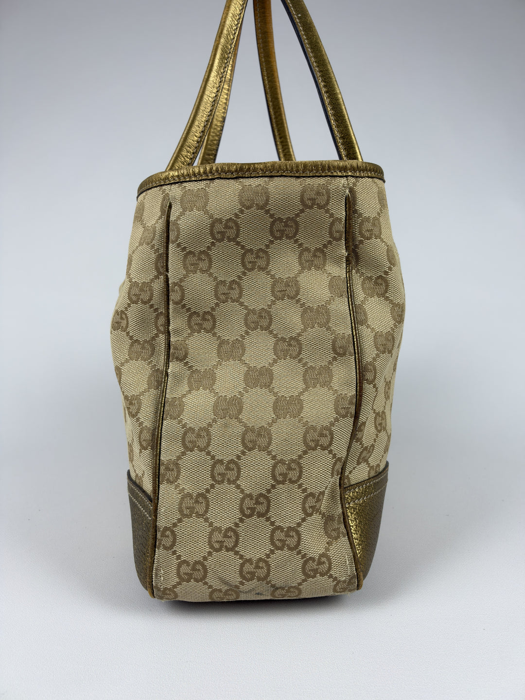 Gucci GG Canvas Princy Medium Tote Shoulder Bag in Beige/Ebony, Detailansicht 4