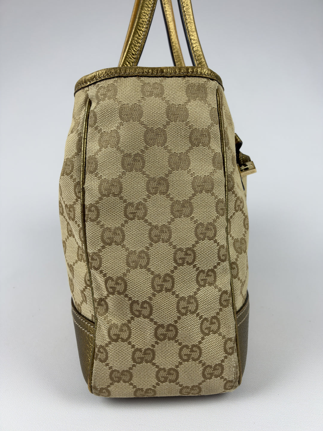 Gucci GG Canvas Princy Medium Tote Shoulder Bag in Beige/Ebony, Detailansicht 5